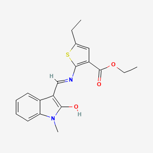 molecular formula C19H20N2O3S B6042745 ETHYL 5-ETHYL-2-{[(1-METHYL-2-OXO-1,2-DIHYDRO-3H-INDOL-3-YLIDEN)METHYL]AMINO}-3-THIOPHENECARBOXYLATE 