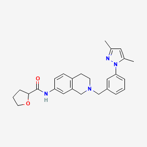 molecular formula C26H30N4O2 B6042777 N-[2-[[3-(3,5-dimethylpyrazol-1-yl)phenyl]methyl]-3,4-dihydro-1H-isoquinolin-7-yl]oxolane-2-carboxamide 