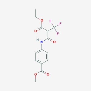 molecular formula C14H14F3NO5 B6042905 Methyl 4-[(2-ethoxycarbonyl-3,3,3-trifluoropropanoyl)amino]benzoate 