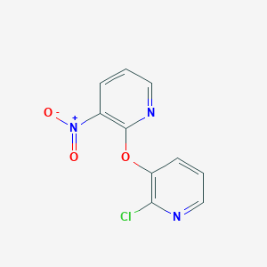 molecular formula C10H6ClN3O3 B060430 2-[(2-Chloro-3-pyridyl)oxy]-3-nitropyridine CAS No. 175135-50-9