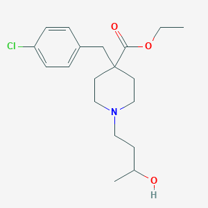 molecular formula C19H28ClNO3 B6043008 Ethyl 4-[(4-chlorophenyl)methyl]-1-(3-hydroxybutyl)piperidine-4-carboxylate 
