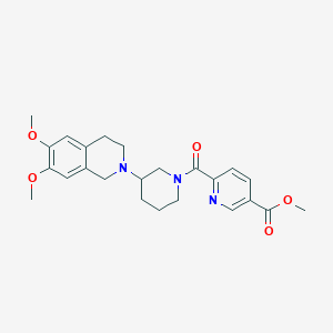 molecular formula C24H29N3O5 B6043097 methyl 6-[3-(6,7-dimethoxy-3,4-dihydro-1H-isoquinolin-2-yl)piperidine-1-carbonyl]pyridine-3-carboxylate 
