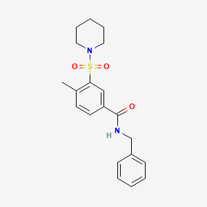 molecular formula C20H24N2O3S B6043100 N-benzyl-4-methyl-3-piperidin-1-ylsulfonylbenzamide 