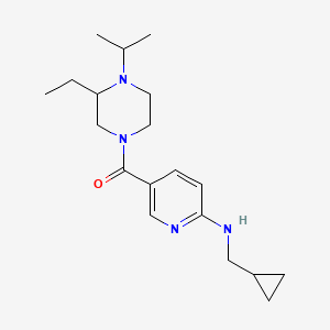 molecular formula C19H30N4O B6043327 N-(cyclopropylmethyl)-5-[(3-ethyl-4-isopropyl-1-piperazinyl)carbonyl]-2-pyridinamine 