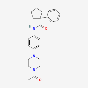 molecular formula C24H29N3O2 B604333 N-[4-(4-acetyl-1-piperazinyl)phenyl]-1-phenylcyclopentanecarboxamide CAS No. 1158781-22-6