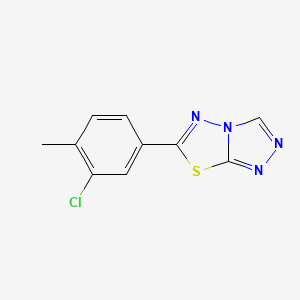 molecular formula C10H7ClN4S B604335 6-(3-Chloro-4-methylphenyl)[1,2,4]triazolo[3,4-b][1,3,4]thiadiazole CAS No. 1071310-16-1