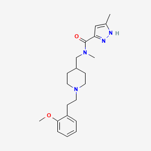 molecular formula C21H30N4O2 B6043410 N-({1-[2-(2-methoxyphenyl)ethyl]-4-piperidinyl}methyl)-N,5-dimethyl-1H-pyrazole-3-carboxamide 