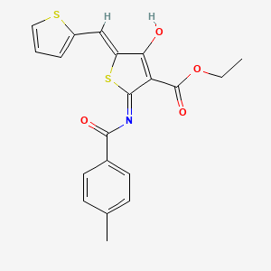 molecular formula C20H17NO4S2 B6043419 ETHYL (5Z)-2-(4-METHYLBENZAMIDO)-4-OXO-5-[(THIOPHEN-2-YL)METHYLIDENE]-4,5-DIHYDROTHIOPHENE-3-CARBOXYLATE 