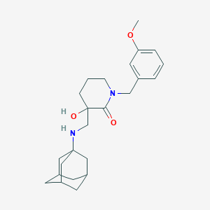 molecular formula C24H34N2O3 B6043430 3-[(1-adamantylamino)methyl]-3-hydroxy-1-(3-methoxybenzyl)-2-piperidinone 