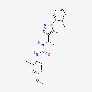 molecular formula C22H26N4O2 B6043458 N-(4-methoxy-2-methylphenyl)-N'-{1-[5-methyl-1-(2-methylphenyl)-1H-pyrazol-4-yl]ethyl}urea 