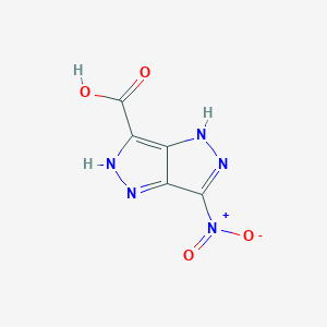 molecular formula C5H3N5O4 B060435 6-Nitro-2,4-dihydropyrazolo[4,3-c]pyrazole-3-carboxylic acid CAS No. 161155-32-4