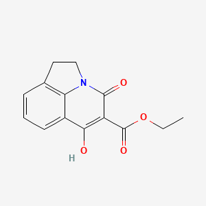 molecular formula C14H13NO4 B604350 ethyl 6-hydroxy-4-oxo-1,2-dihydro-4H-pyrrolo[3,2,1-ij]quinoline-5-carboxylate CAS No. 84088-82-4