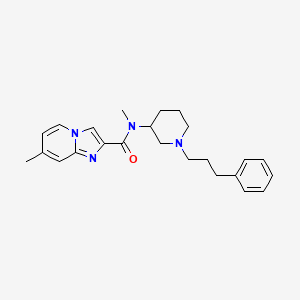 molecular formula C24H30N4O B6043656 N,7-dimethyl-N-[1-(3-phenylpropyl)-3-piperidinyl]imidazo[1,2-a]pyridine-2-carboxamide 