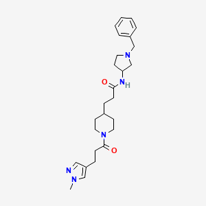 molecular formula C26H37N5O2 B6043785 N-(1-benzylpyrrolidin-3-yl)-3-[1-[3-(1-methylpyrazol-4-yl)propanoyl]piperidin-4-yl]propanamide 