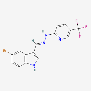 molecular formula C15H10BrF3N4 B6043898 N-[(E)-(5-bromo-1H-indol-3-yl)methylideneamino]-5-(trifluoromethyl)pyridin-2-amine 