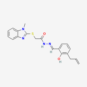 molecular formula C20H20N4O2S B604404 N'-[(E)-[2-HYDROXY-3-(PROP-2-EN-1-YL)PHENYL]METHYLIDENE]-2-[(1-METHYL-1H-1,3-BENZODIAZOL-2-YL)SULFANYL]ACETOHYDRAZIDE CAS No. 307346-68-5