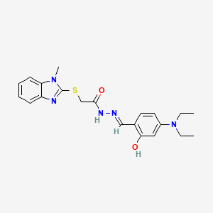 molecular formula C21H25N5O2S B604407 N'-{(E)-[4-(diethylamino)-2-hydroxyphenyl]methylidene}-2-[(1-methyl-1H-benzimidazol-2-yl)sulfanyl]acetohydrazide CAS No. 306988-20-5