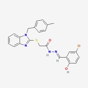 molecular formula C24H21BrN4O2S B604411 N'-[(E)-(5-bromo-2-hydroxyphenyl)methylidene]-2-{[1-(4-methylbenzyl)-1H-benzimidazol-2-yl]sulfanyl}acetohydrazide CAS No. 314067-12-4