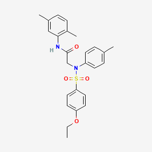 molecular formula C25H28N2O4S B6044253 N-(2,5-dimethylphenyl)-2-(N-(4-ethoxyphenyl)sulfonyl-4-methylanilino)acetamide 
