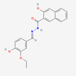 molecular formula C20H18N2O4 B604432 N'-(3-ethoxy-4-hydroxybenzylidene)-3-hydroxy-2-naphthohydrazide CAS No. 316143-45-0