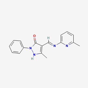 3-methyl-4-{[(6-methyl-2-pyridinyl)imino]methyl}-1-phenyl-1H-pyrazol-5-ol