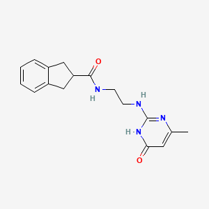 molecular formula C17H20N4O2 B6044390 N-[2-[(4-methyl-6-oxo-1H-pyrimidin-2-yl)amino]ethyl]-2,3-dihydro-1H-indene-2-carboxamide 