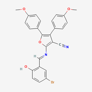 2-[(5-Bromo-2-hydroxybenzylidene)amino]-4,5-bis(4-methoxyphenyl)-3-furonitrile