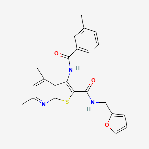 molecular formula C23H21N3O3S B6044423 N-[(FURAN-2-YL)METHYL]-4,6-DIMETHYL-3-(3-METHYLBENZAMIDO)THIENO[2,3-B]PYRIDINE-2-CARBOXAMIDE 
