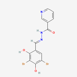 molecular formula C13H9Br2N3O3 B604450 N'-[(1e)-(3,5-Dibromo-2,4-Dihydroxyphenyl)methylene]nicotinohydrazide 