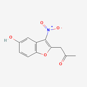 molecular formula C11H9NO5 B6044581 1-(5-Hydroxy-3-nitro-1-benzofuran-2-yl)propan-2-one 