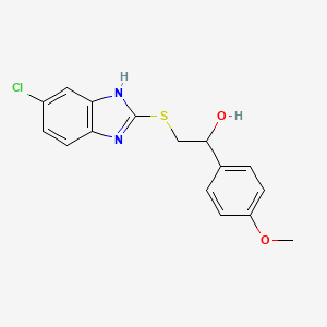 molecular formula C16H15ClN2O2S B6044587 2-[(6-chloro-1H-benzimidazol-2-yl)sulfanyl]-1-(4-methoxyphenyl)ethanol 