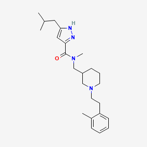 molecular formula C24H36N4O B6044596 N-methyl-N-[[1-[2-(2-methylphenyl)ethyl]piperidin-3-yl]methyl]-5-(2-methylpropyl)-1H-pyrazole-3-carboxamide 