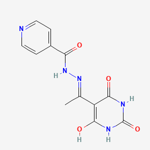 molecular formula C12H11N5O4 B604462 N'-[(1E)-1-(6-hydroxy-2,4-dioxo-1,2,3,4-tetrahydropyrimidin-5-yl)ethylidene]pyridine-4-carbohydrazide CAS No. 587007-80-5