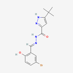 molecular formula C15H17BrN4O2 B604479 N'-[(E)-(5-bromo-2-hydroxyphenyl)methylidene]-3-tert-butyl-1H-pyrazole-5-carbohydrazide CAS No. 1309669-80-4