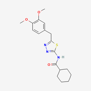molecular formula C18H23N3O3S B6044798 N-{5-[(3,4-DIMETHOXYPHENYL)METHYL]-1,3,4-THIADIAZOL-2-YL}CYCLOHEXANECARBOXAMIDE 