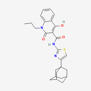 molecular formula C26H29N3O3S B604489 N-[4-(1-adamantyl)-1,3-thiazol-2-yl]-4-hydroxy-2-oxo-1-propyl-1,2-dihydro-3-quinolinecarboxamide CAS No. 313518-33-1