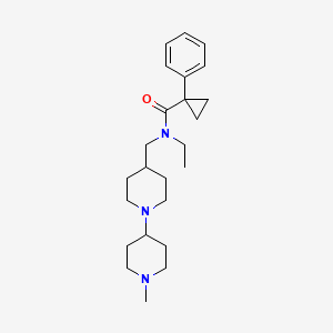 molecular formula C24H37N3O B6044949 N-ethyl-N-[[1-(1-methylpiperidin-4-yl)piperidin-4-yl]methyl]-1-phenylcyclopropane-1-carboxamide 