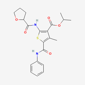 molecular formula C21H24N2O5S B6044954 Propan-2-yl 4-methyl-5-(phenylcarbamoyl)-2-[(tetrahydrofuran-2-ylcarbonyl)amino]thiophene-3-carboxylate 