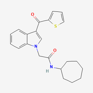 molecular formula C22H24N2O2S B6045129 N-CYCLOHEPTYL-2-[3-(THIOPHENE-2-CARBONYL)-1H-INDOL-1-YL]ACETAMIDE 