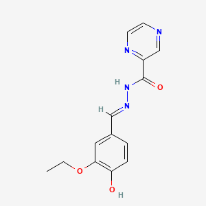 molecular formula C14H14N4O3 B604513 N'-(3-ethoxy-4-hydroxybenzylidene)-2-pyrazinecarbohydrazide CAS No. 304908-54-1