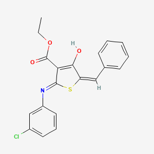 molecular formula C20H16ClNO3S B6045244 ethyl (5E)-5-benzylidene-2-[(3-chlorophenyl)amino]-4-oxo-4,5-dihydrothiophene-3-carboxylate 