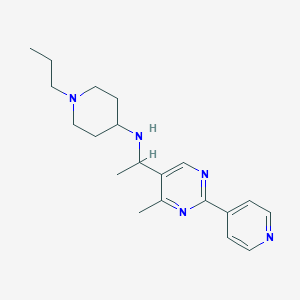 molecular formula C20H29N5 B6045374 N-[1-(4-methyl-2-pyridin-4-ylpyrimidin-5-yl)ethyl]-1-propylpiperidin-4-amine 