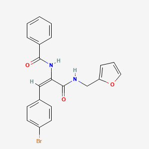molecular formula C21H17BrN2O3 B6045377 N-[(E)-1-(4-bromophenyl)-3-(furan-2-ylmethylamino)-3-oxoprop-1-en-2-yl]benzamide 