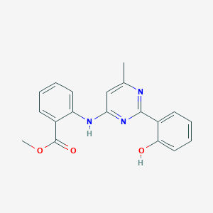 molecular formula C19H17N3O3 B6045452 Methyl 2-[[2-(2-hydroxyphenyl)-6-methylpyrimidin-4-yl]amino]benzoate 