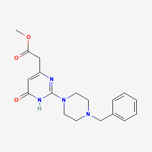 molecular formula C18H22N4O3 B6045458 Methyl [2-(4-benzylpiperazin-1-yl)-6-oxo-1,6-dihydropyrimidin-4-yl]acetate 