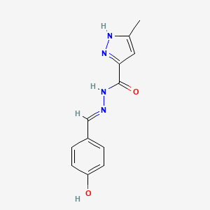 molecular formula C12H12N4O2 B604554 N'-[(E)-(4-hydroxyphenyl)methylidene]-3-methyl-1H-pyrazole-5-carbohydrazide CAS No. 1284273-99-9