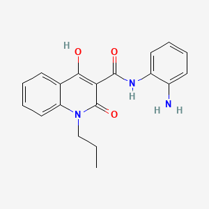 molecular formula C19H19N3O3 B604567 N-(2-aminophenyl)-4-hydroxy-2-oxo-1-propyl-1,2-dihydro-3-quinolinecarboxamide CAS No. 151449-80-8