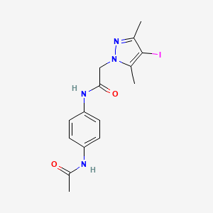 molecular formula C15H17IN4O2 B6045695 N-(4-ACETAMIDOPHENYL)-2-(4-IODO-3,5-DIMETHYL-1H-PYRAZOL-1-YL)ACETAMIDE 