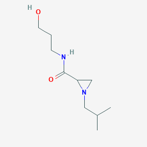 molecular formula C10H20N2O2 B6045883 N-(3-hydroxypropyl)-1-(2-methylpropyl)aziridine-2-carboxamide 