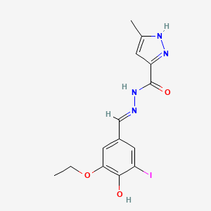 N'-[(E)-(3-Ethoxy-4-hydroxy-5-iodophenyl)methylidene]-3-methyl-1H-pyrazole-5-carbohydrazide